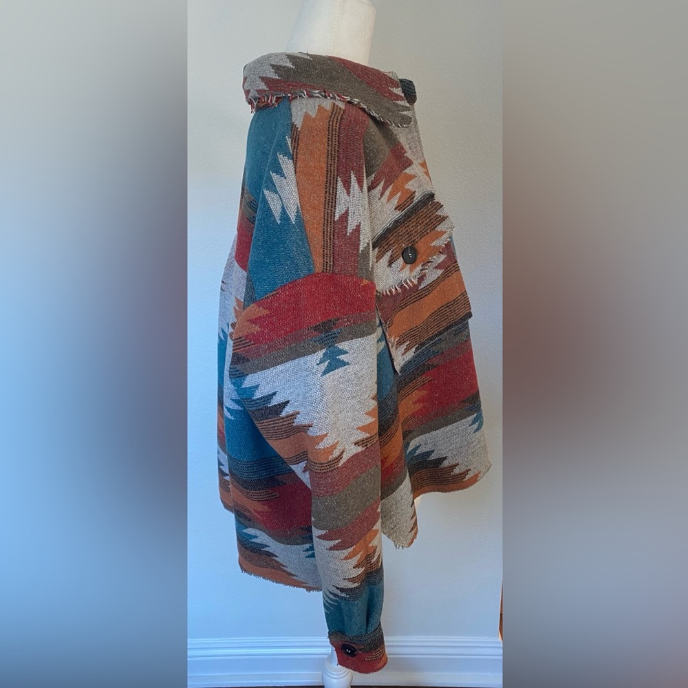 Vici Zion Distressed Button Down Shacket - Rust - image 4